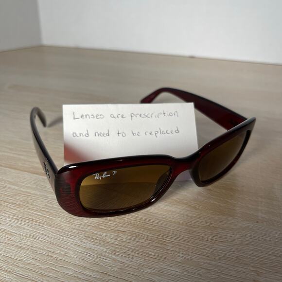 Ray-Ban RB4122 735/8G Sunglasses Red FRAMES ONLY Vintage - Picture 1 of 8